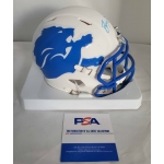 Barry Sanders signed Detroit Lions Amp Speed mini football helmet PSA Authenticated